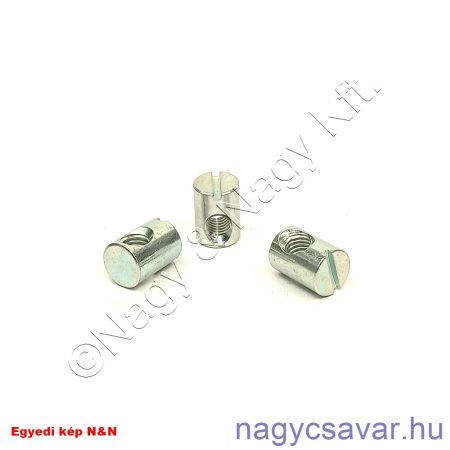 Tönkanya M6x10x14 eltolt furattal horg.
