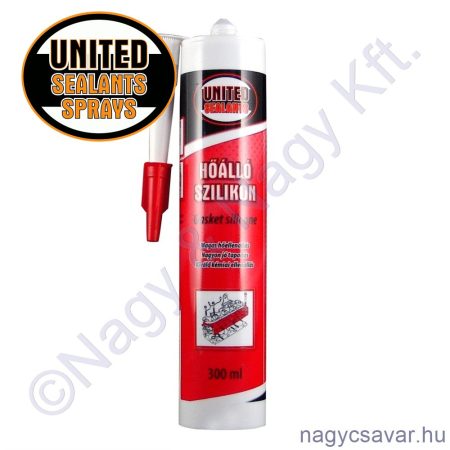 Hőálló szilikon 300ml piros United Sealants