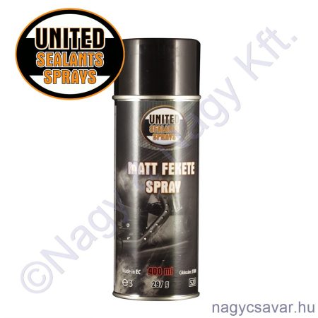 Matt fekete spray 400ml United Sealants