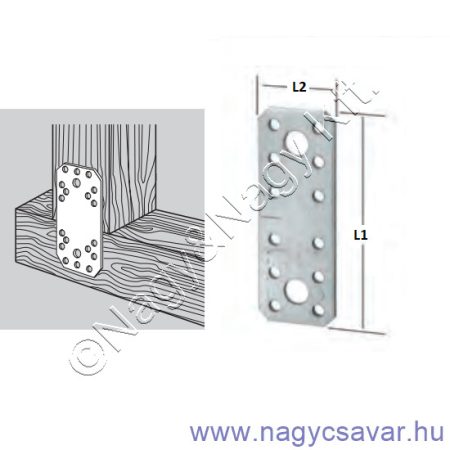 Egyenes összekötő lemez 120x40mm 